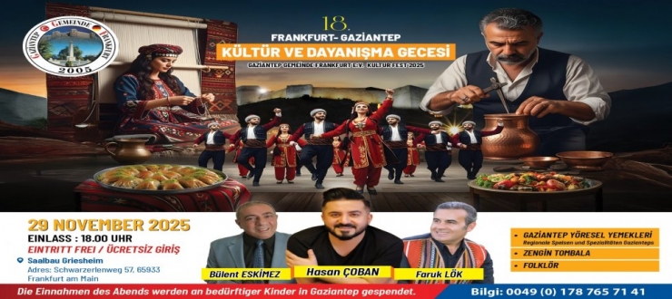 29 Kasım’da Gaziantepliler Frankfurt’ta Buluşuyor