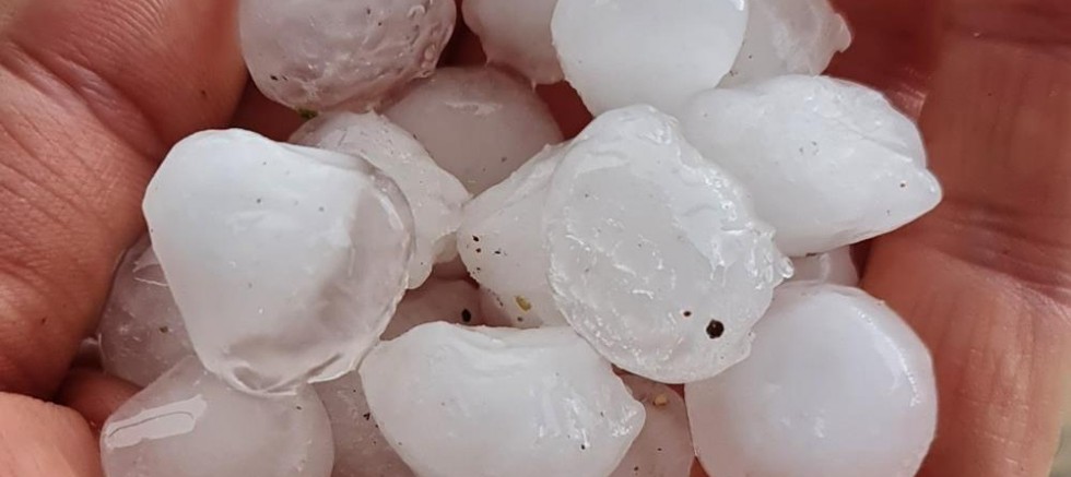 Araban'da dolu yağışı etkili oldu