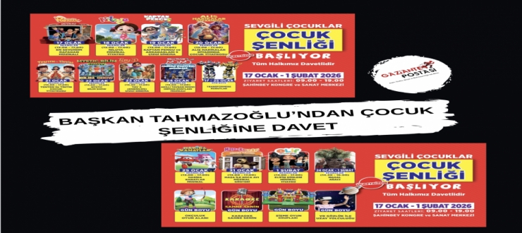 BAŞKAN TAHMAZOĞLU’NDAN ÇOCUK ŞENLİĞİNE DAVET