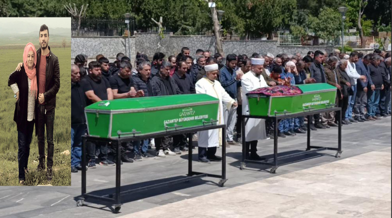 Feci kazada ölen anne ile oğlu son yolcuğuna uğurlandı