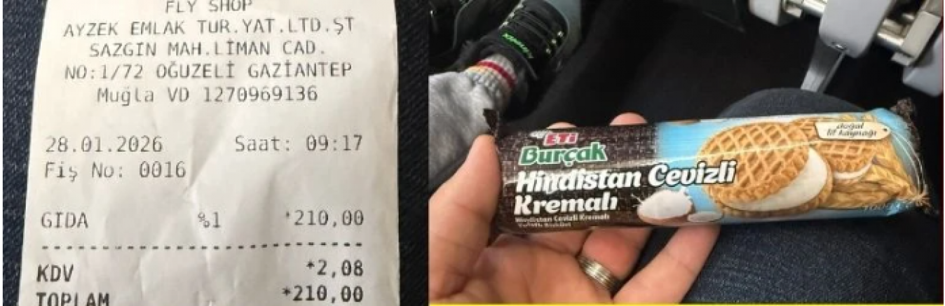 Gaziantep Havalimanı’nda Bisküvi Fiyatı Şaşkına Çevirdi