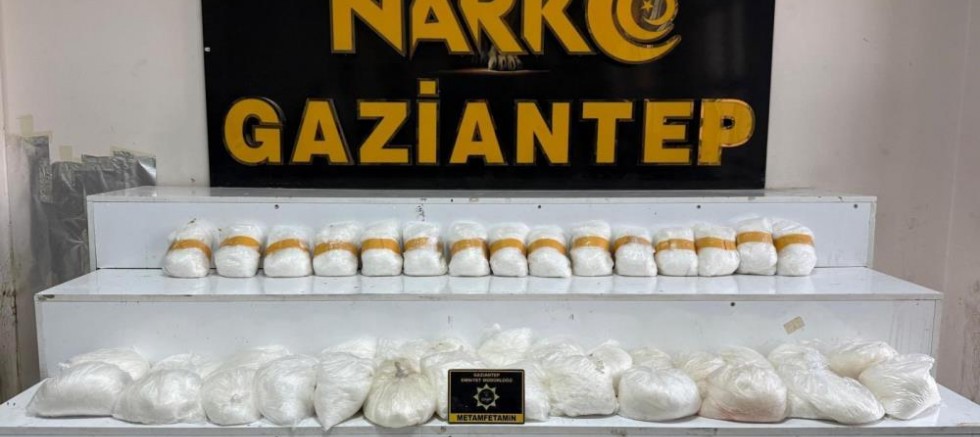 Gaziantep'te 58 kilo metamfetamin ele geçirildi