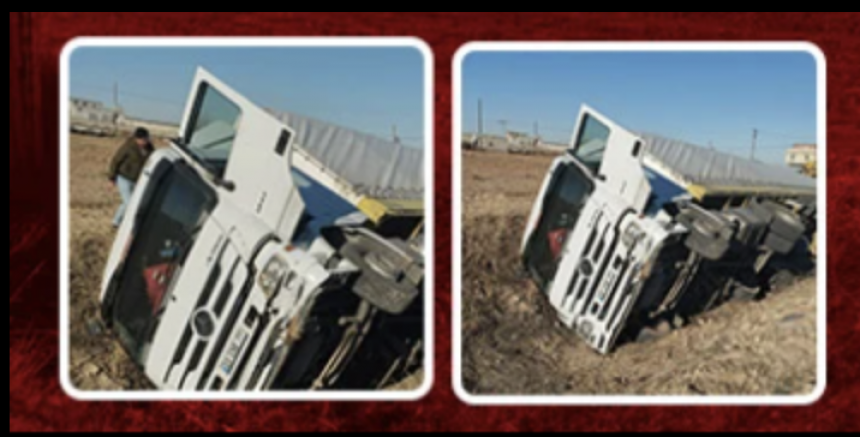 Gaziantep’te Korku Dolu Anlar: Tır Karkamış Yolunda Şarampole Uçtu