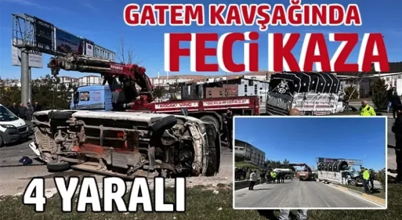 Gaziantep'te minibüs ile kamyonet çarpıştı: 4 yaralı