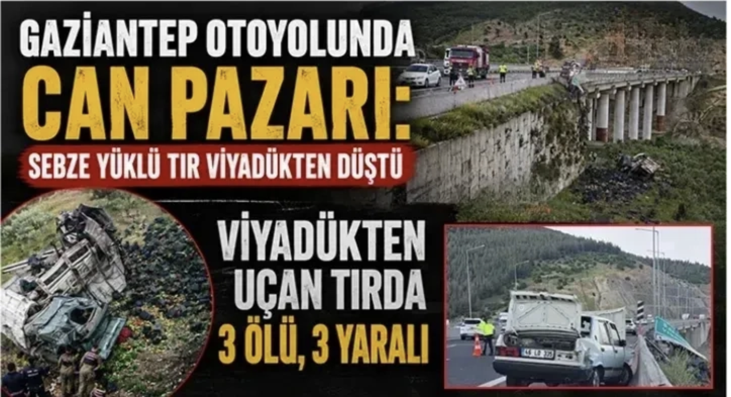 Gaziantep Yolunda Dehşet! Tır ile Otomobil Çarpıştı: 3 Ölü, 3 Yaralı