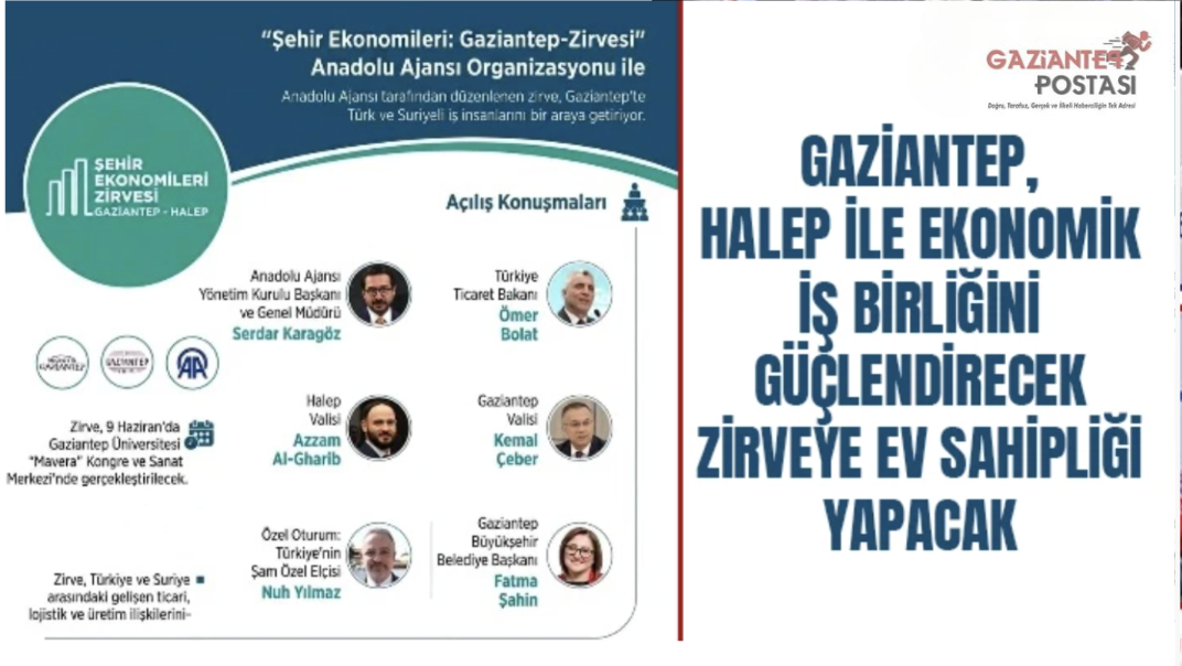 Gaziantep, Halep ile Ekonomik İş Birliğini Güçlendirecek Zirveye Ev Sahipliği Yapacak