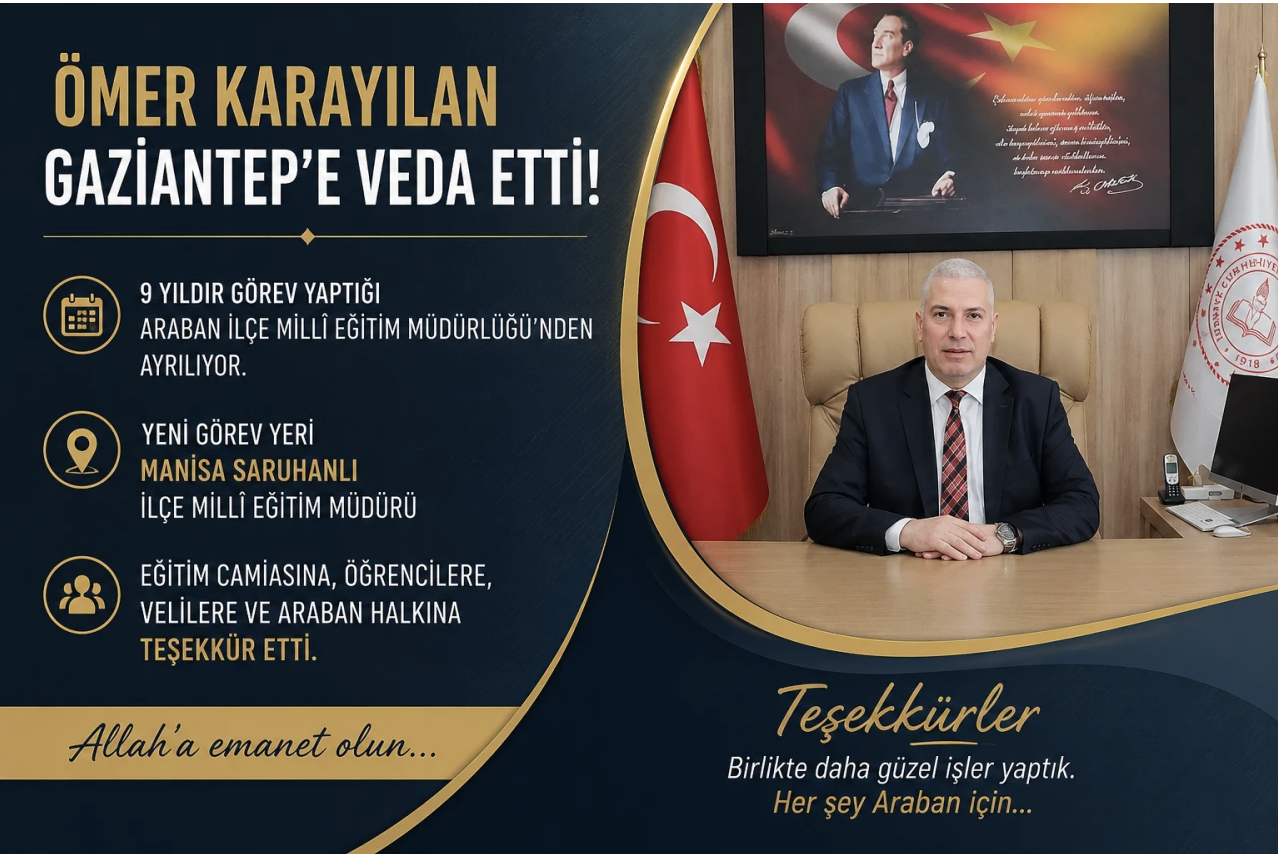 Ömer Karayılan Gaziantep’e Veda Etti: Yeni Görev Yeri Manisa Saruhanlı