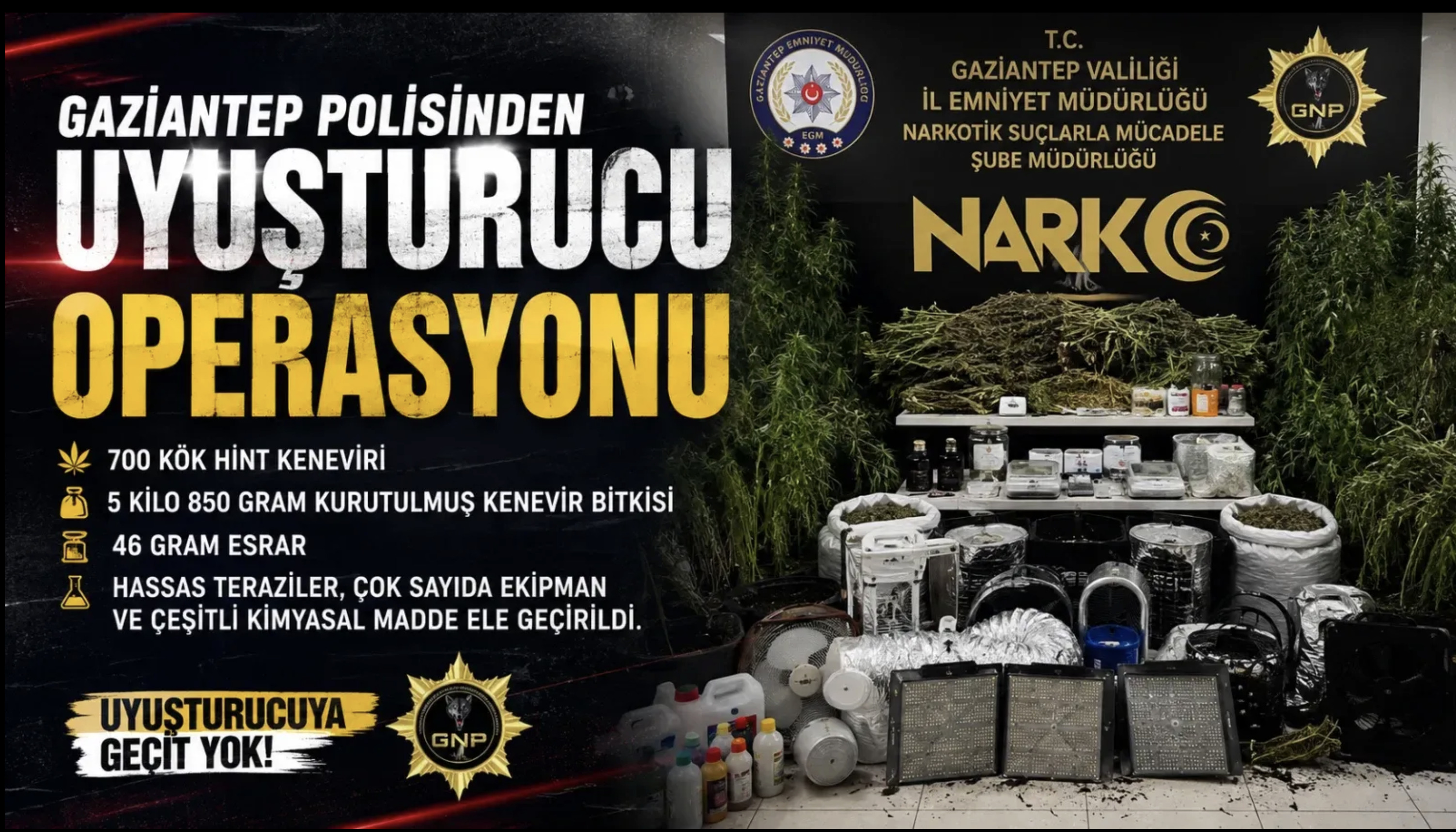 Gaziantep'te narkotik timleri nefesleri kesti