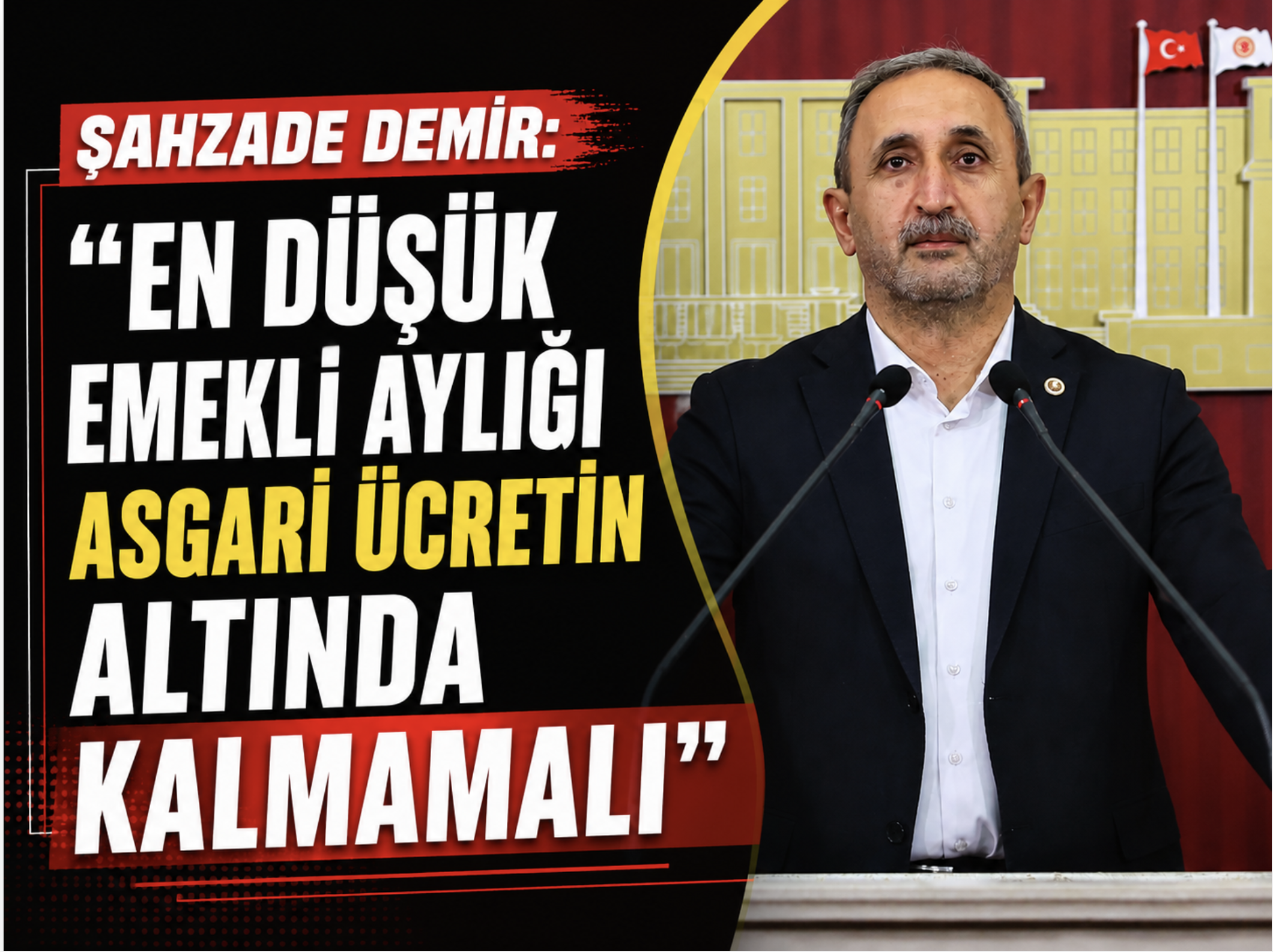 ŞAHZADE DEMİR: “EN DÜŞÜK EMEKLİ AYLIĞI ASGARİ ÜCRETİN ALTINDA KALMAMALI”