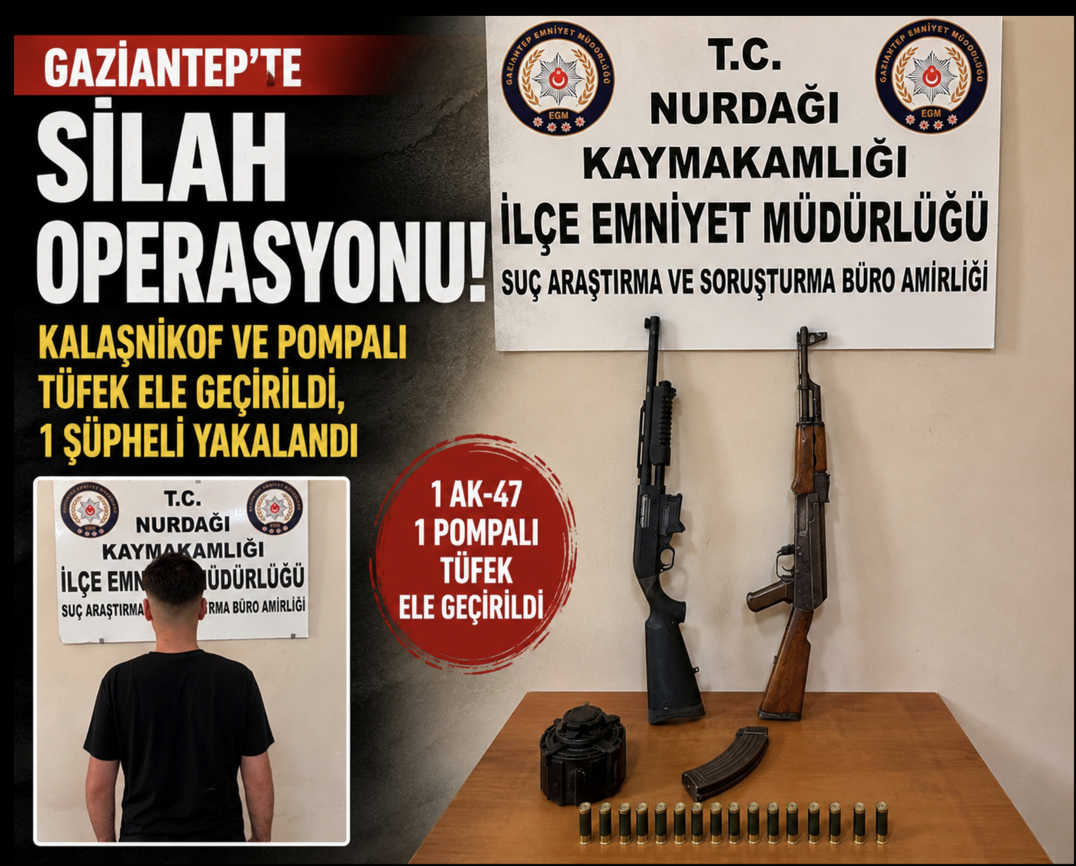 Gaziantep'te Kalaşnikof Ele Geçirildi