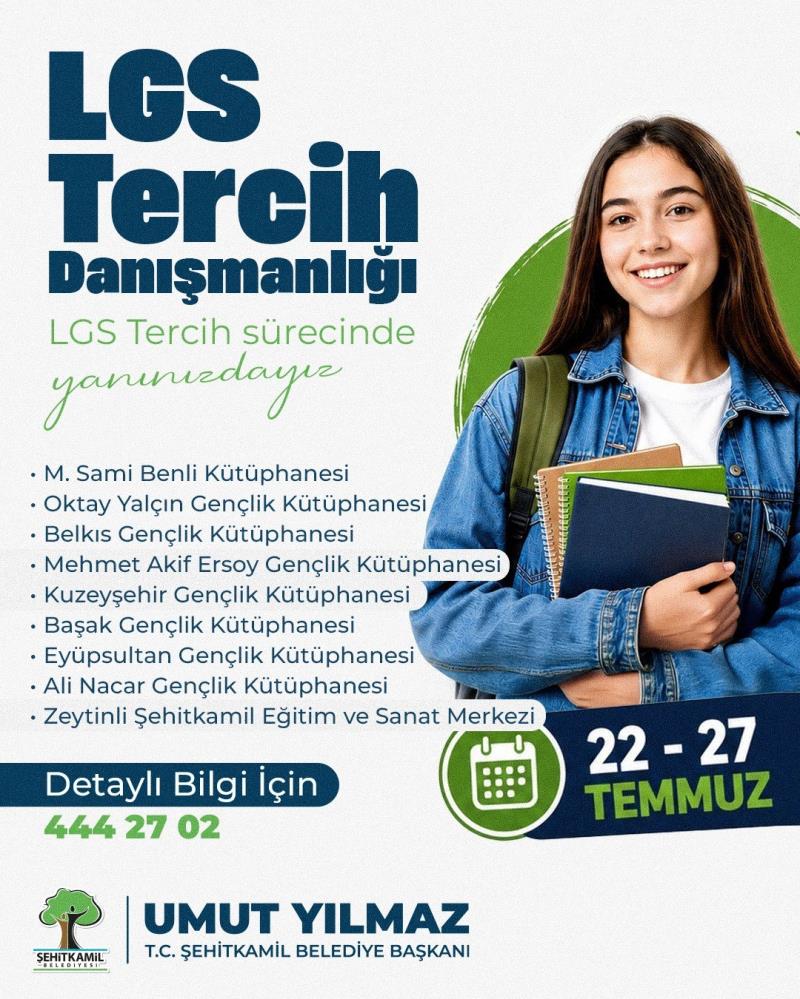 Şehitkamil’den LGS öğrencilerine ücretsiz danışmanlık desteği