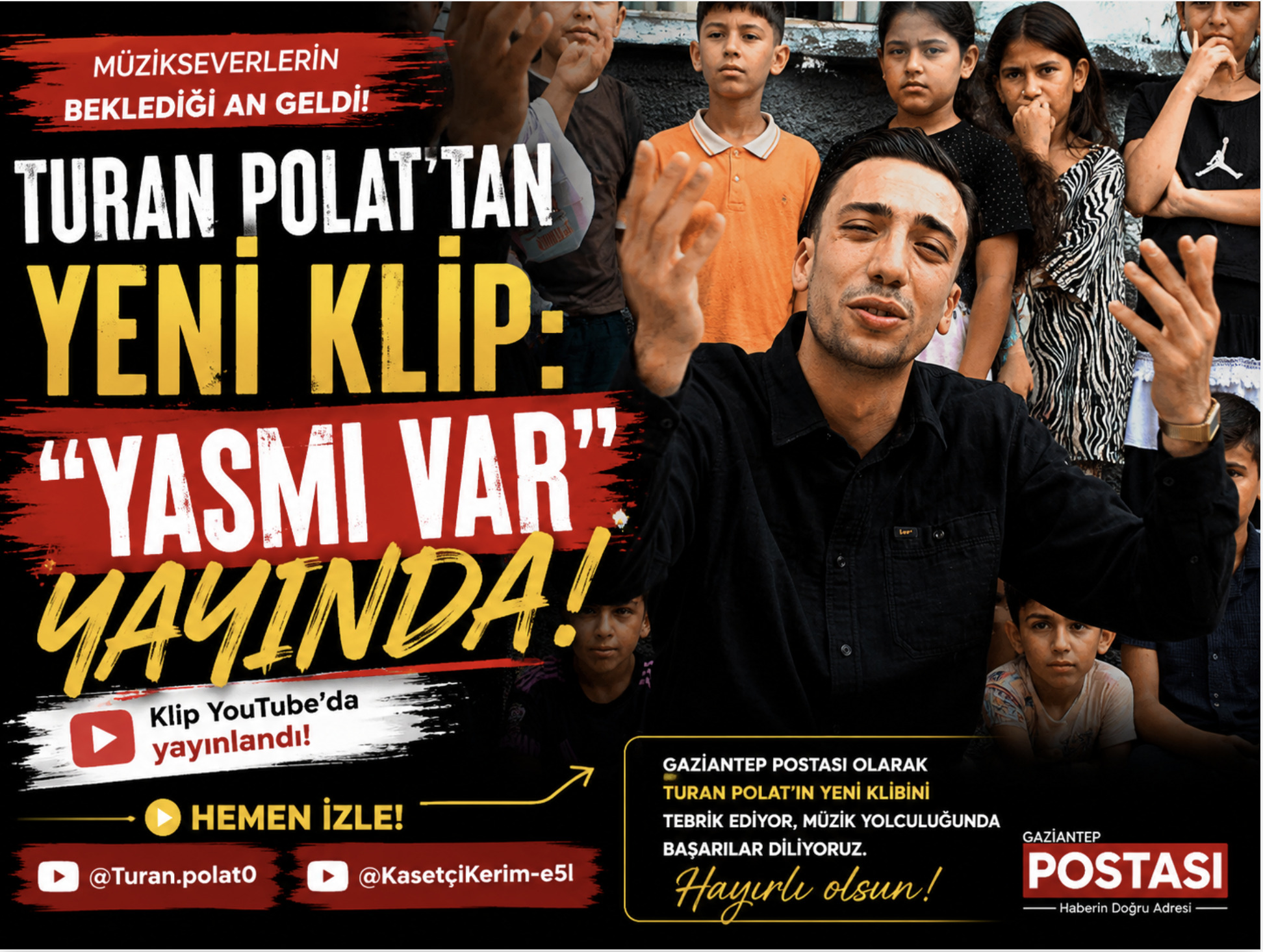TURAN POLAT’TAN YENİ KLİP: “YASMI VAR” YAYINDA!