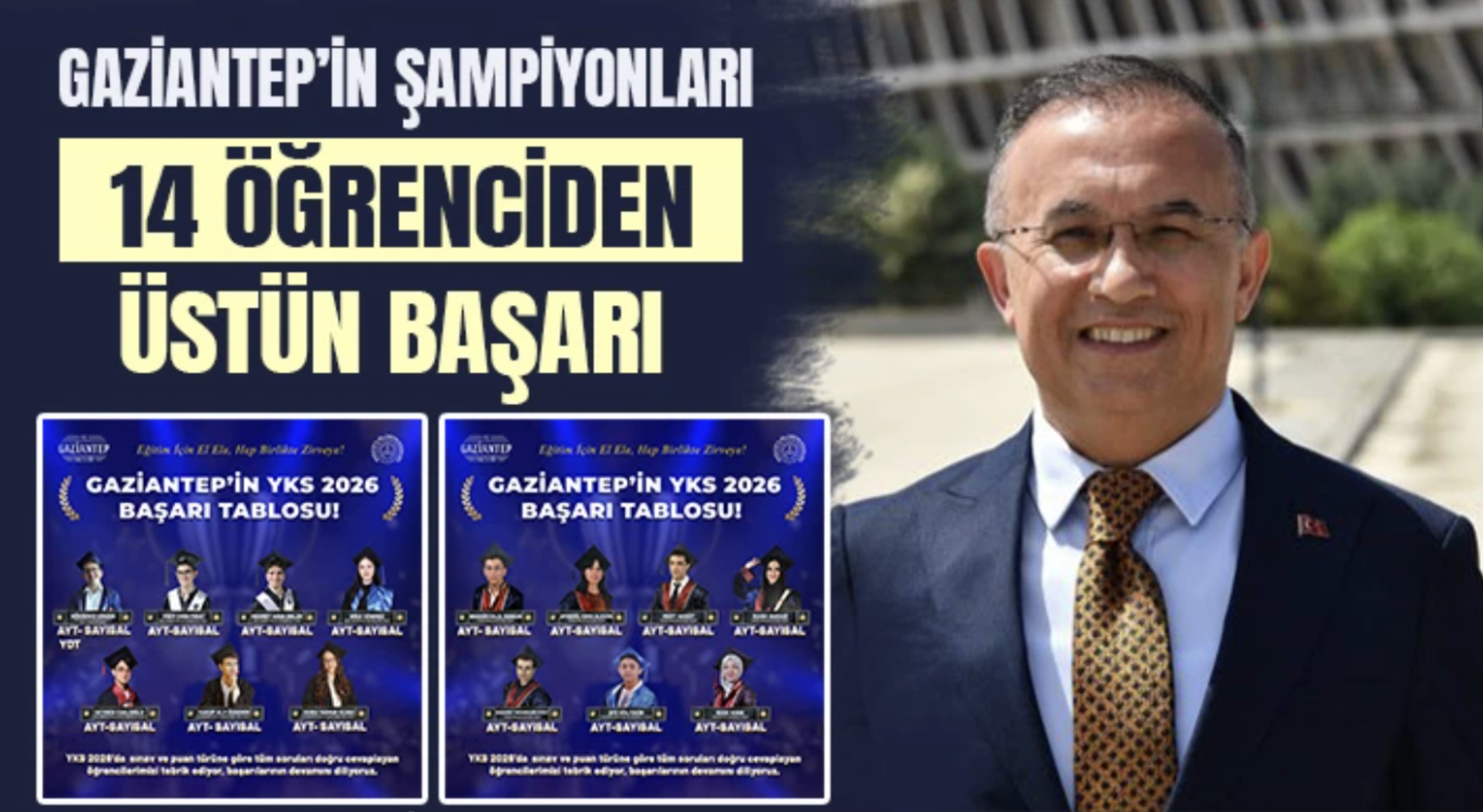 Gaziantep’in şampiyonları: 14 öğrenciden üstün başarı