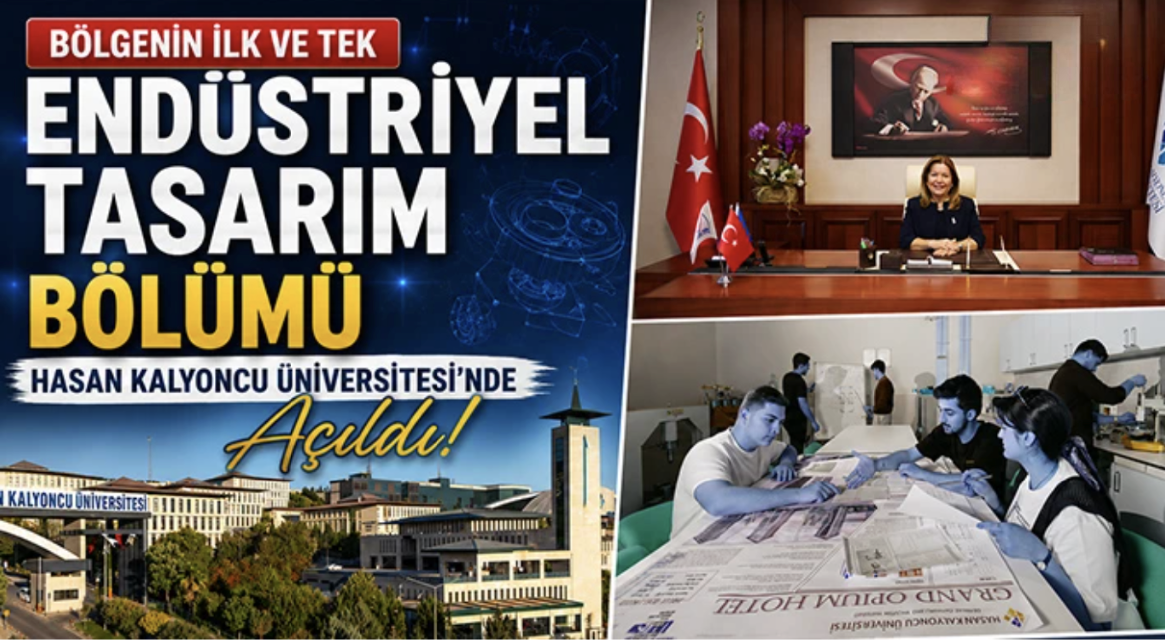 Bölgenin ilk ve tek Endüstriyel Tasarım Bölümü Hasan Kalyoncu Üniversitesi’nde açıldı