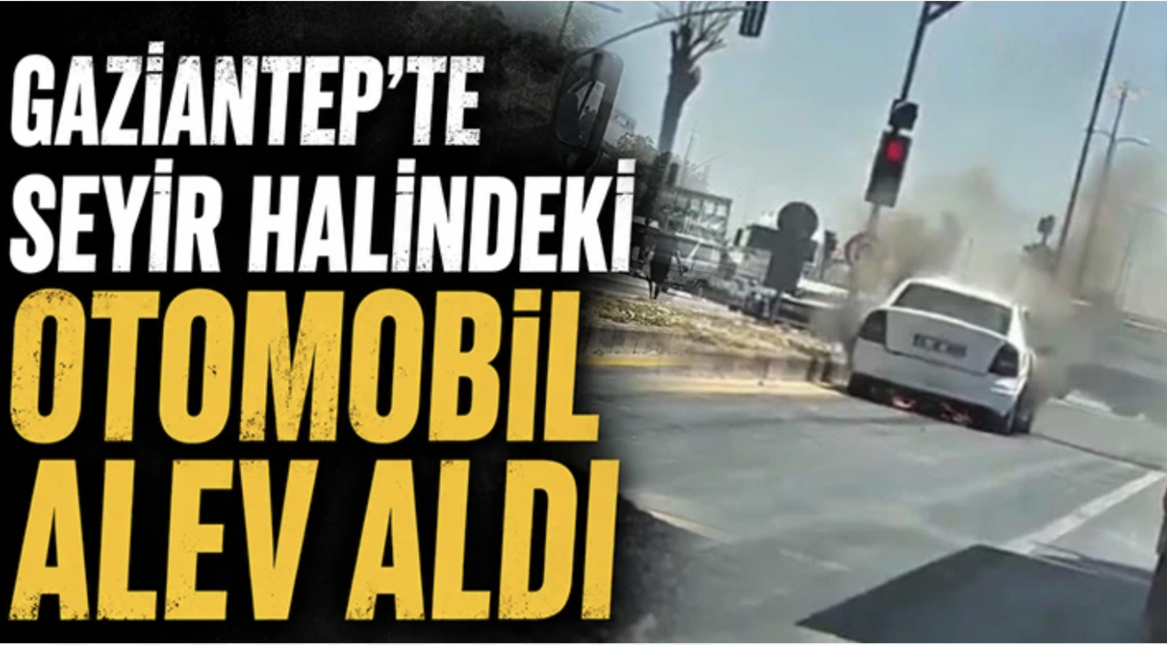 Gaziantep'te Seyir Halindeki Otomobil Alev Alev Yandı