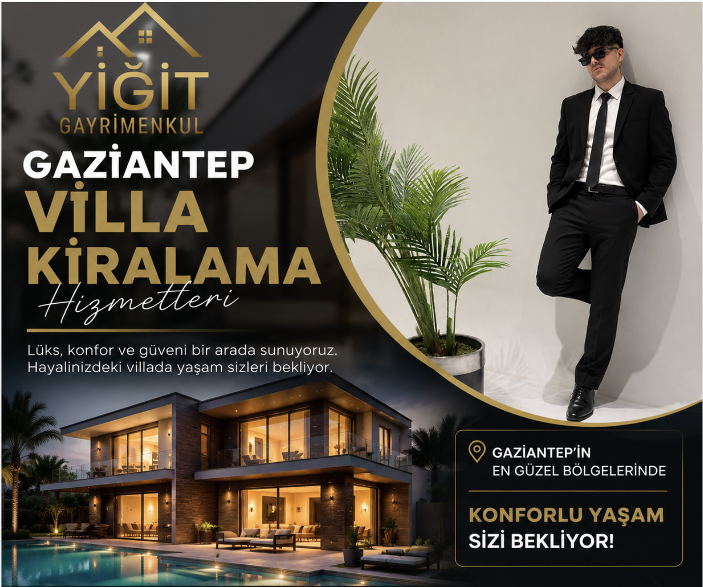 Yiğit Gayrimenkul ile Gaziantep'te Lüks Villa ve VIP Transfer Konforu