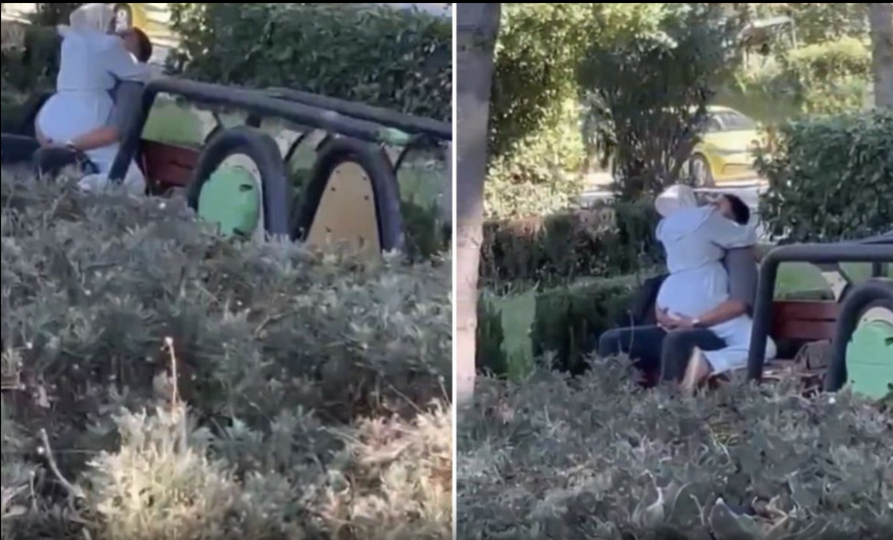 Çocuk parkında skandal görüntüler