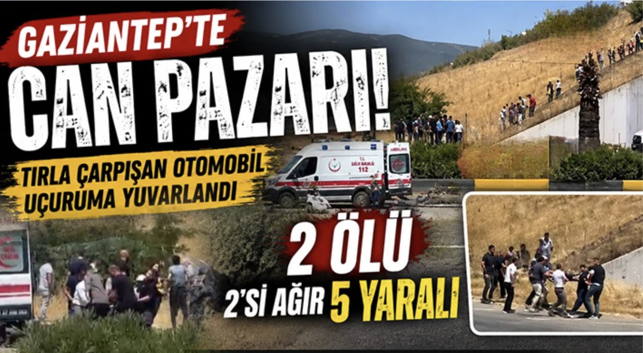 Gaziantep’te Feci Kaza: Tırla Çarpışan Otomobil Uçuruma Savruldu, 2 Kişi Hayatını Kaybetti