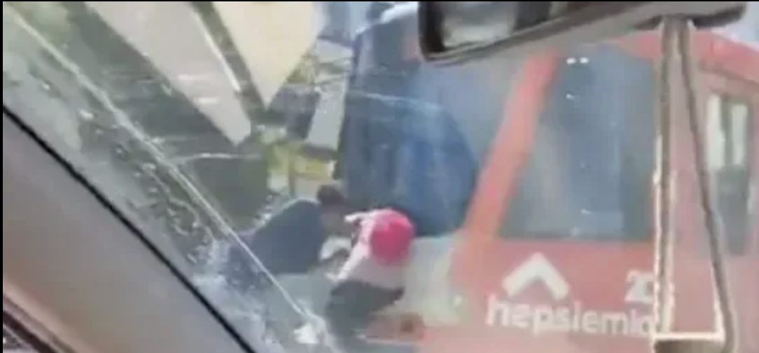 Gaziantep'te tramvayda korku dolu anlar