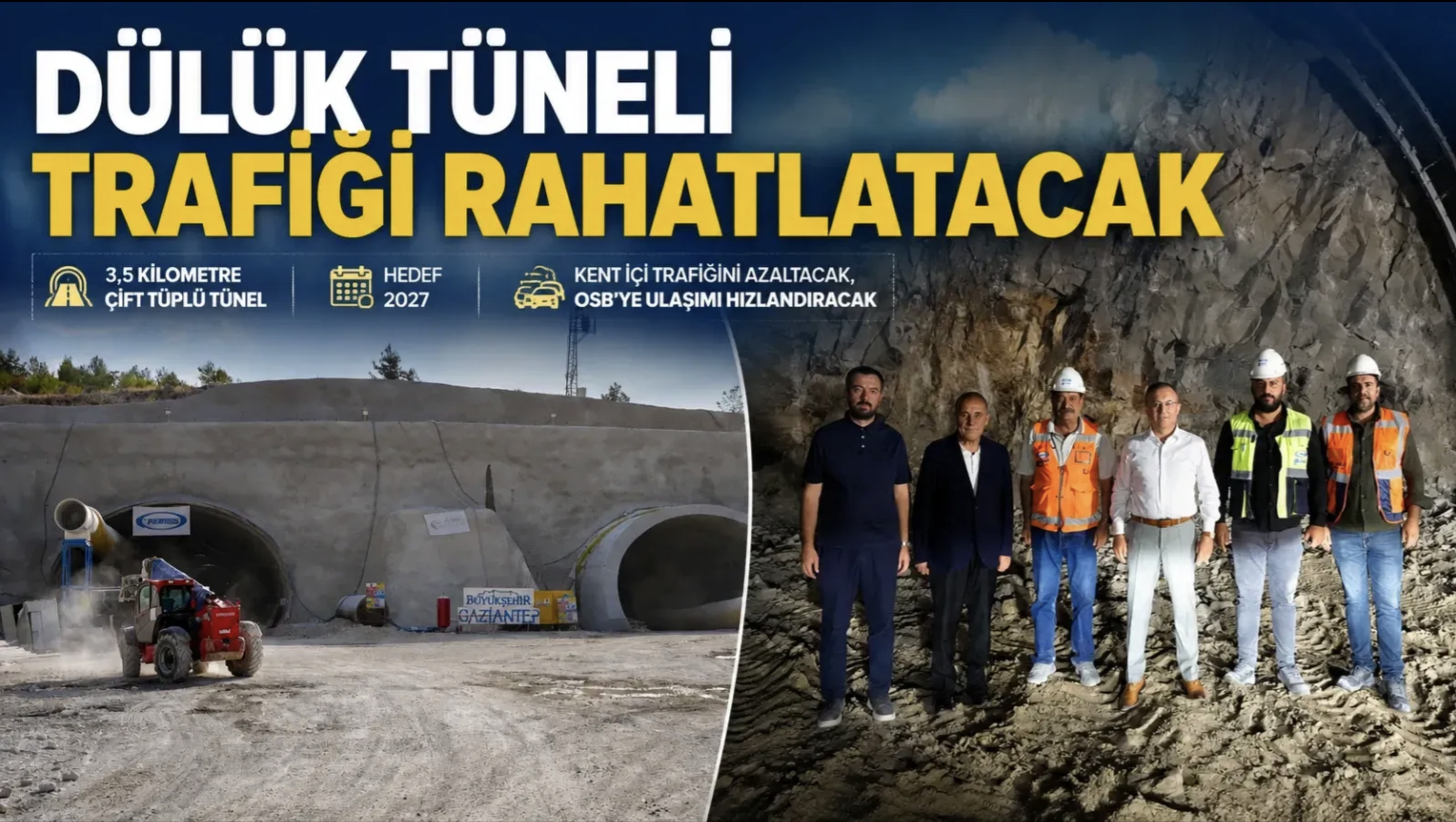 Dülük-OSB Tüneli’nde sona doğru