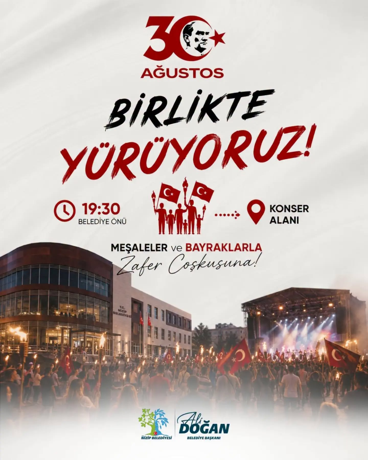 Nizip’te 30 Ağustos Zafer Bayramı coşkusu fener alayı ve konserle yaşanacak