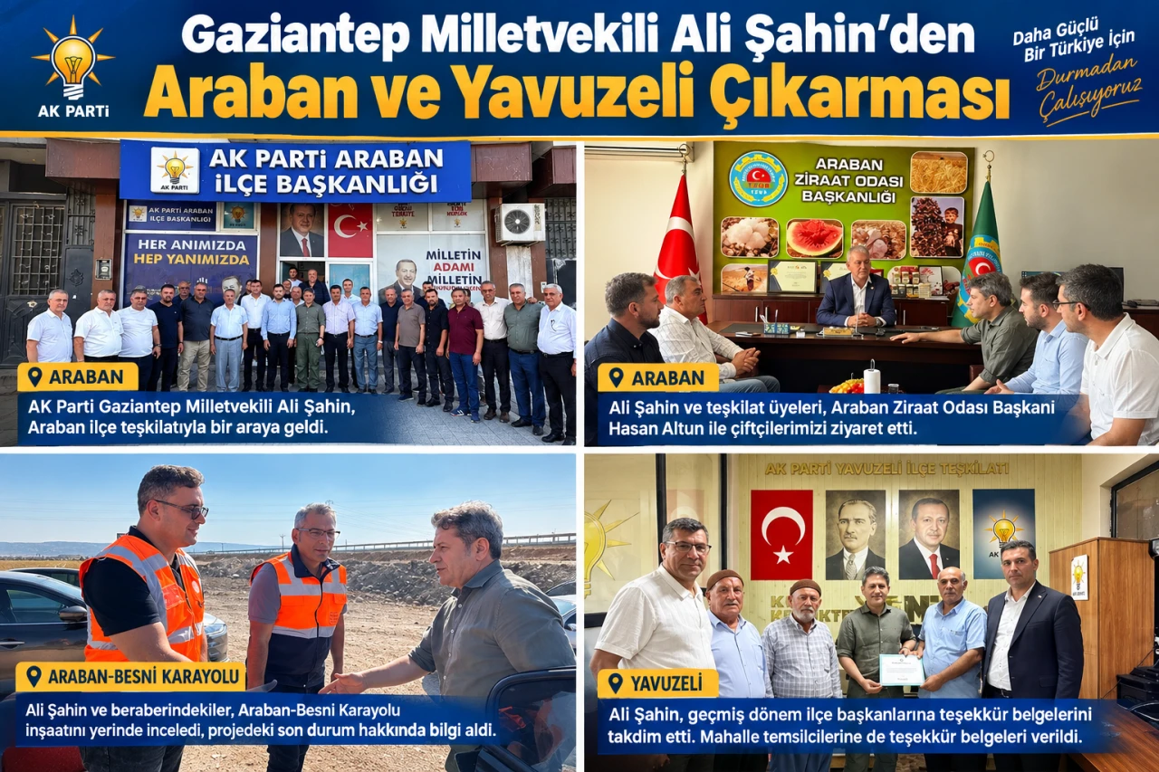 Gaziantep Milletvekili Ali Şahin’den Araban ve Yavuzeli Çıkarması
