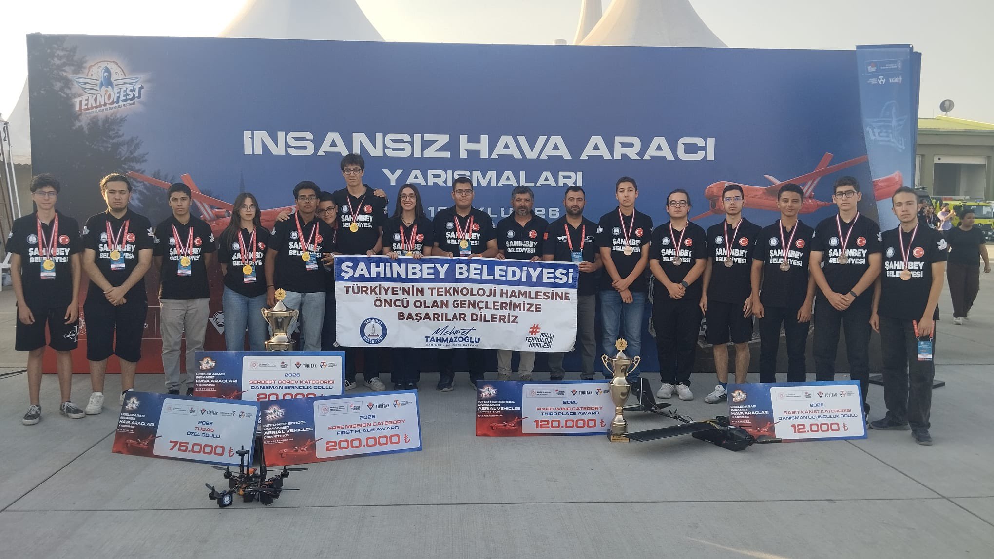 TEKNOFEST’TE ŞAHİNBEY BELEDİYESİ’DEN ÇİFTE GURUR