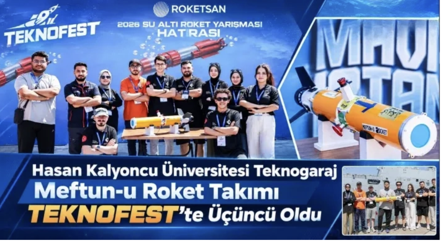 Hasan Kalyoncu Üniversitesi Teknogaraj Meftun-u Roket Takımı TEKNOFEST’te Üçüncü Oldu