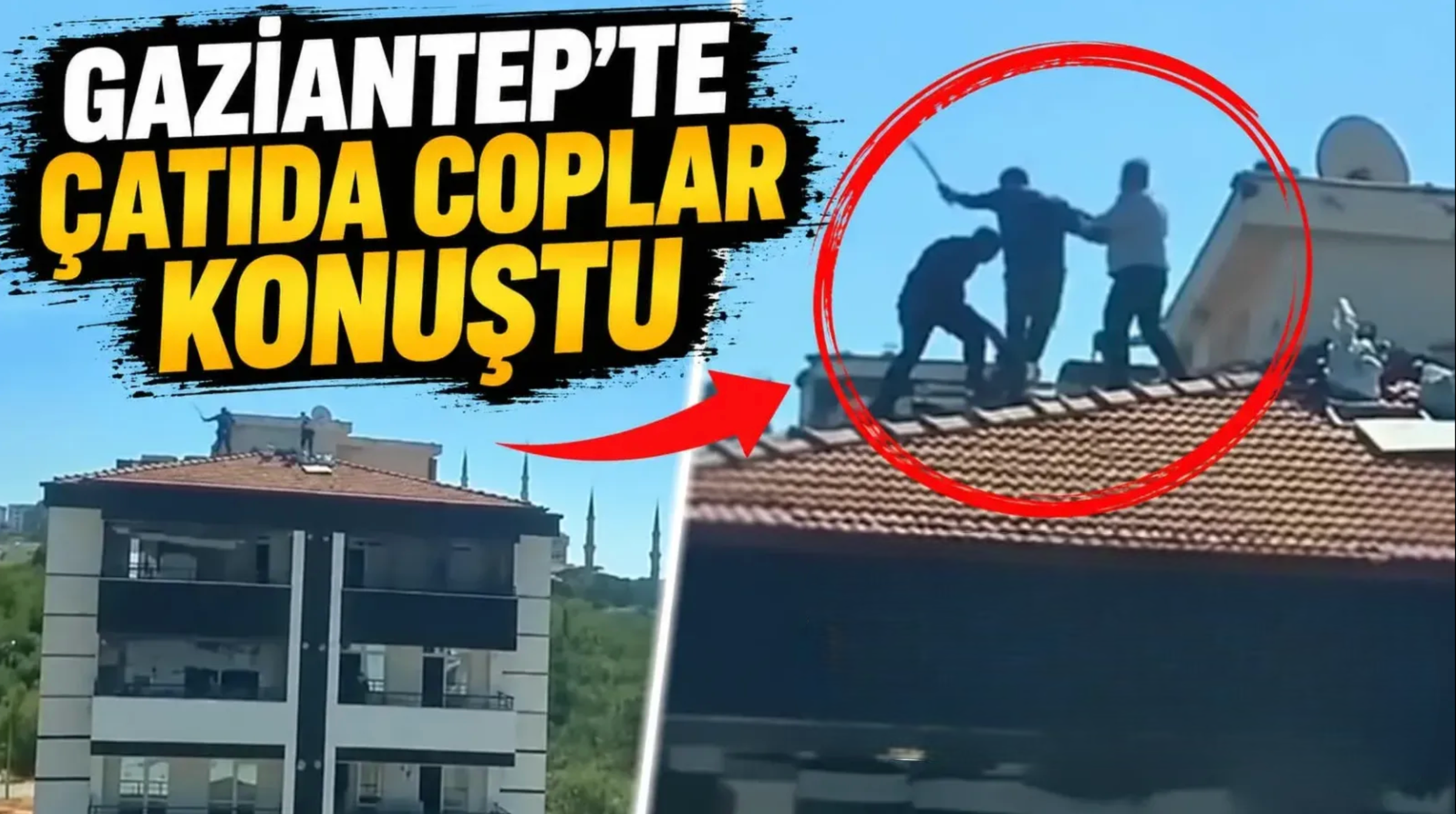 Gaziantep'te apartman çatısında ölümüne kavga