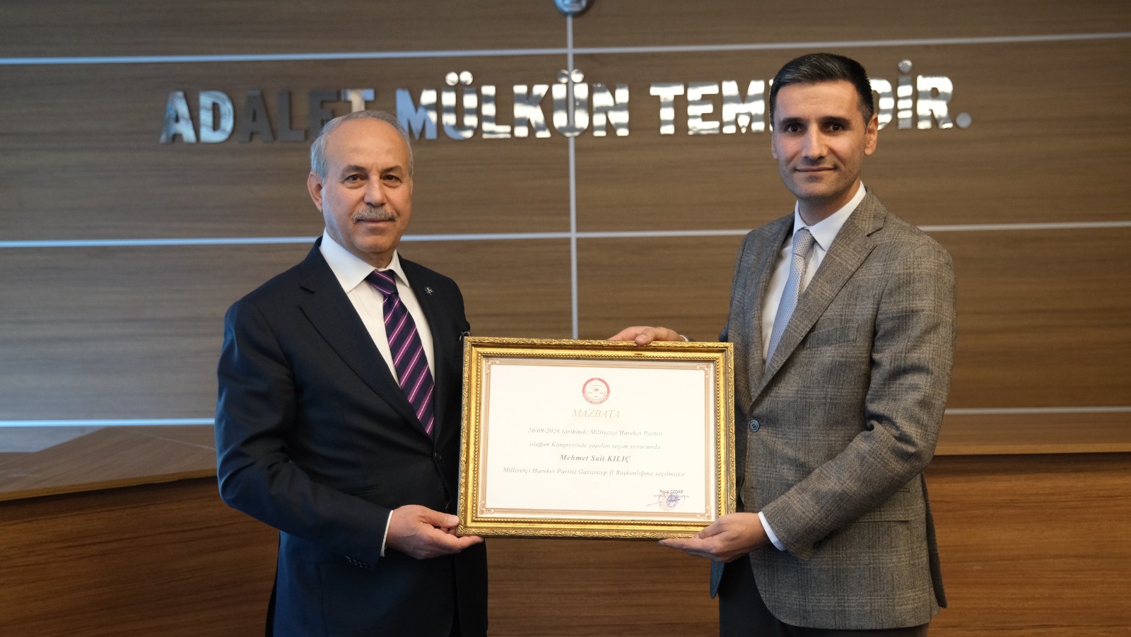 MEHMET SAİT KILIÇ MAZBATASINI ALDI