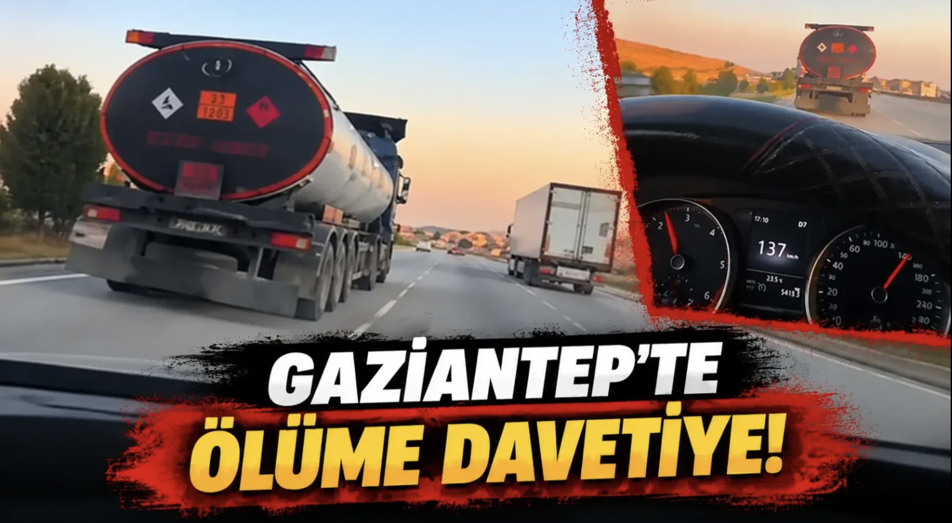 Gaziantep otoyolunda ölümle yarış