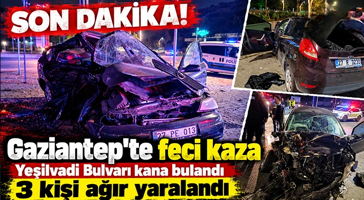 Gaziantep’te sabaha karşı korkunç çarpışma! Aralarında 8 yaşında çocuk da var, 3 ağır yaralı