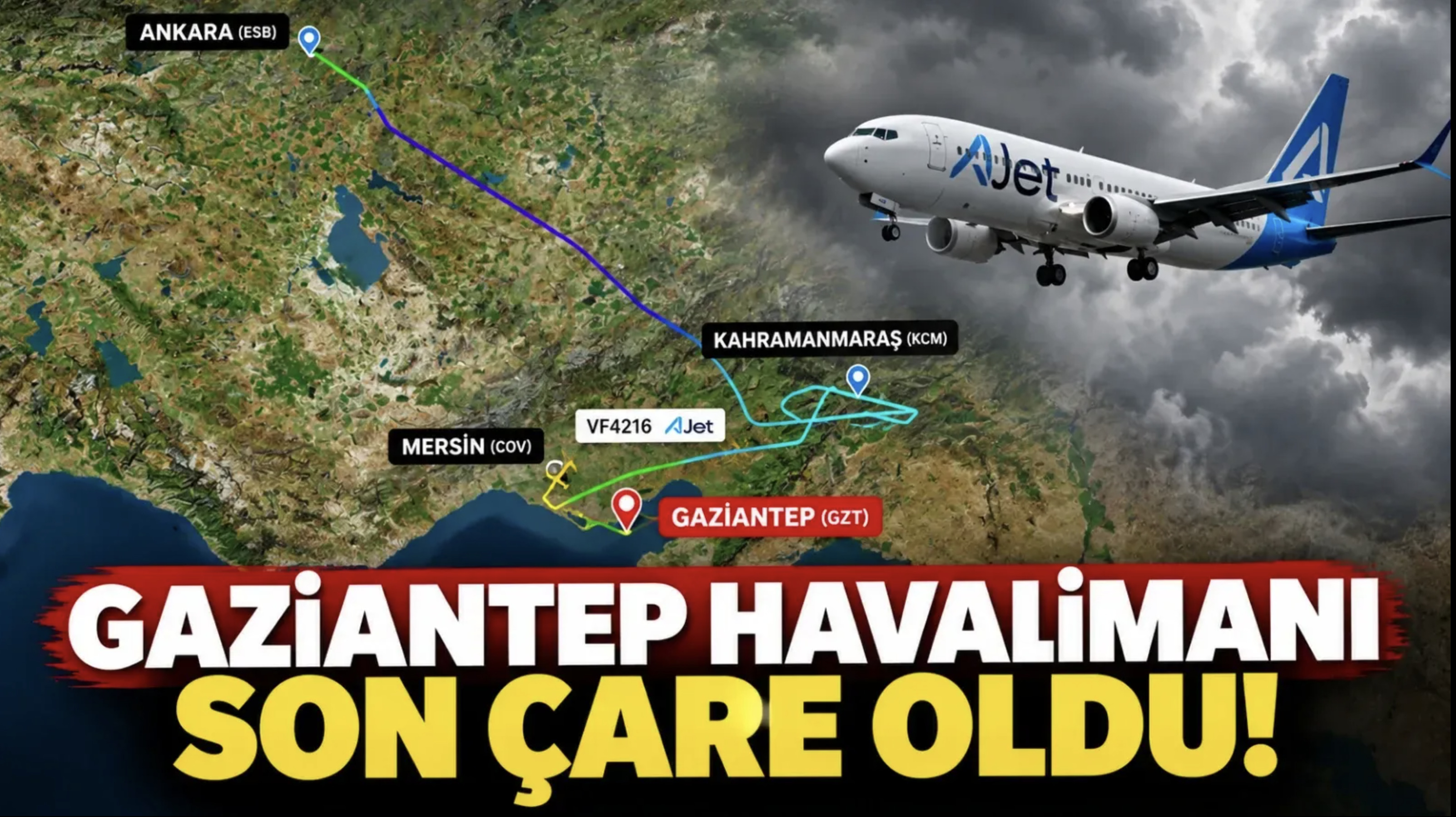 AJet Uçağında Rota Şaştı!