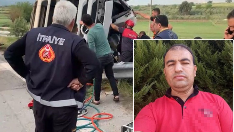 Tır şarampole devrildi: 1 ölü