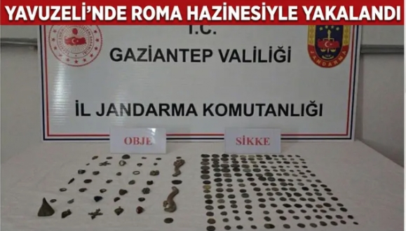 Yavuzeli’nde Roma hazinesiyle yakalandı